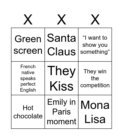 A Paris Christmas Waltz Bingo Card