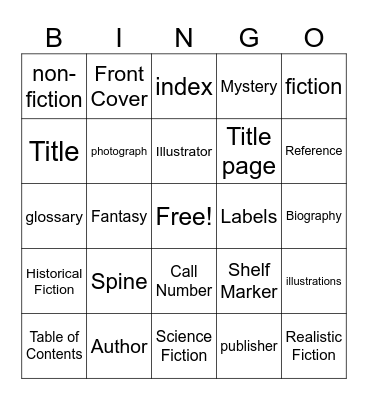 Library Bingo Card