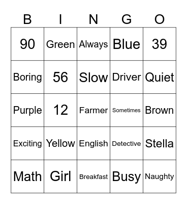Bingo Card