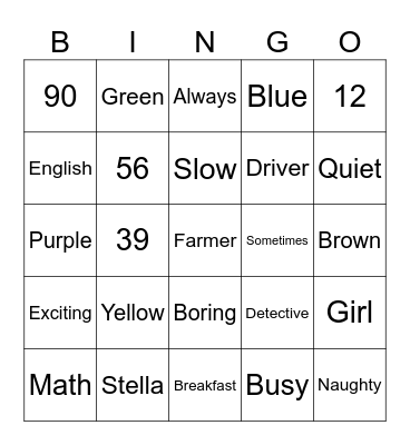 Bingo Card
