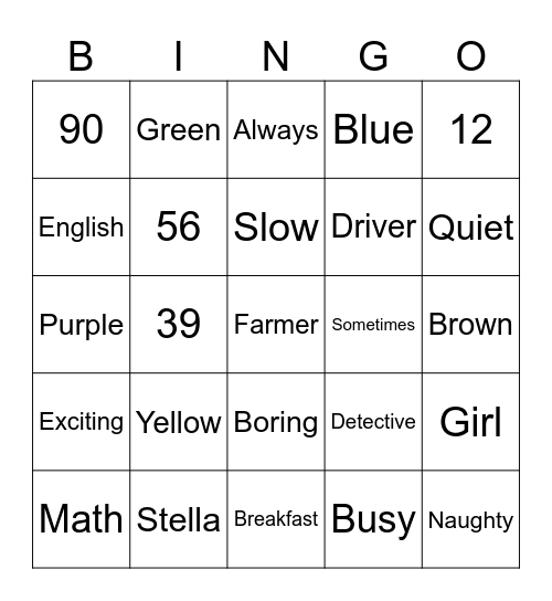 Bingo Card