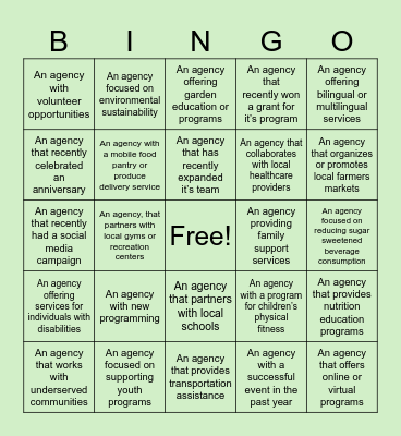 GFH   AGENCY Bingo Card