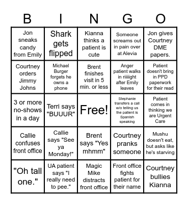 VIC BINGO Card