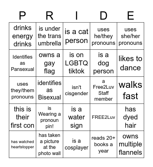 Find a Friend who... Bingo Card