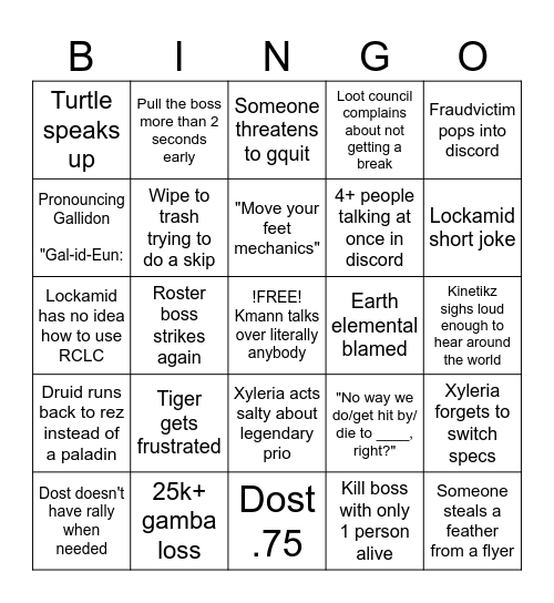 Serenity Fireland Bingo Card