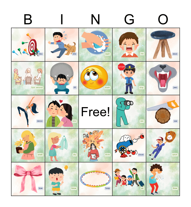 My Hands Won't Bite Bingo Card