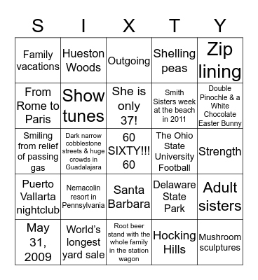 Souvenir of sixty years! Bingo Card