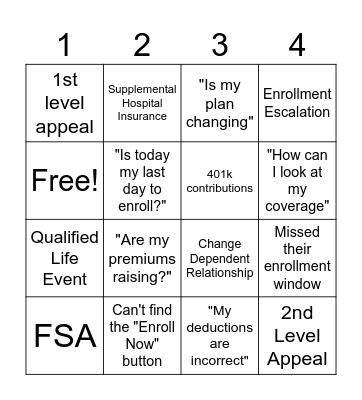 Contact Bingo Card