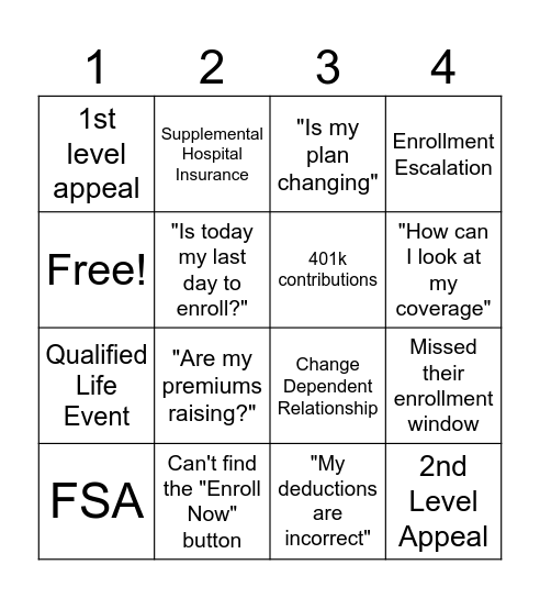 Contact Bingo Card