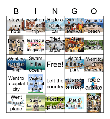 Have you ever..... Bingo Card