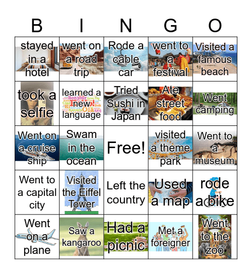 Have you ever..... Bingo Card