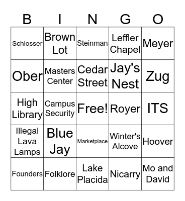 Etown Bingo Card