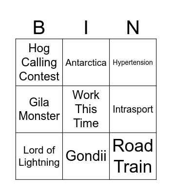 OKC Bingo Card