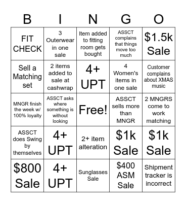 TM MANAGER BINGO Card