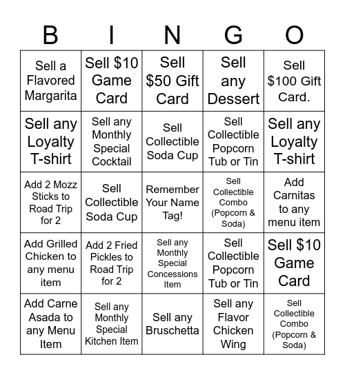 Server Bingo Card