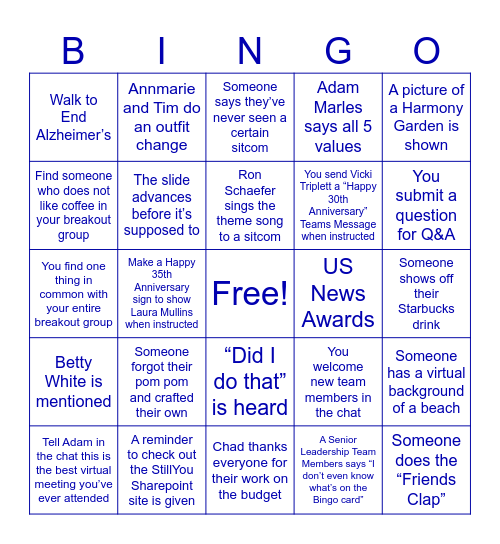 Leadership Summit BINGO! Bingo Card