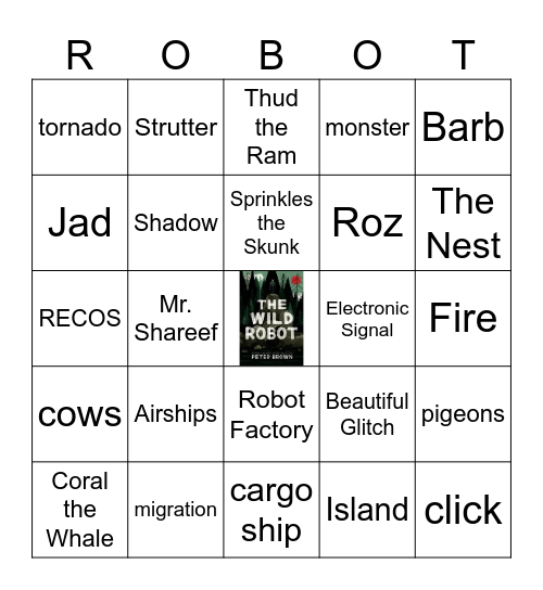 Wild Robot Bingo Card