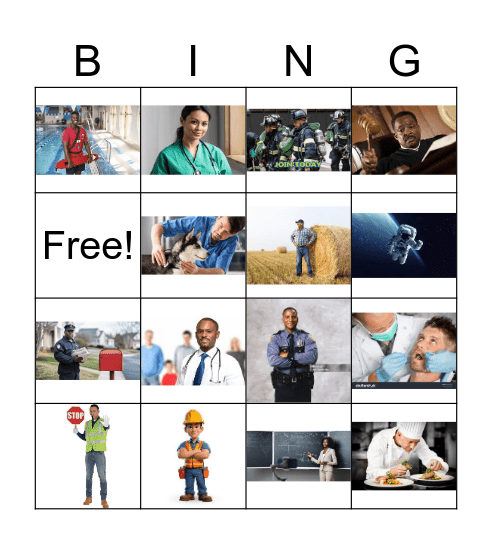 Community Helpers Bingo Card