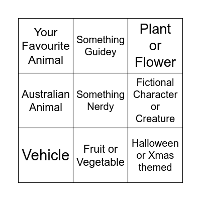 Polymer Clay suggestions Bingo Card