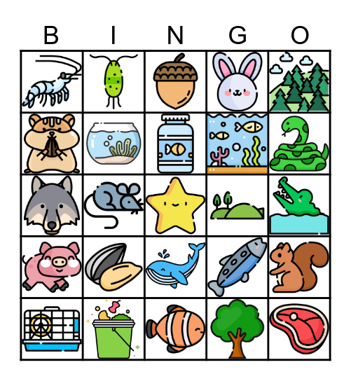 SIC Animal Bingo Card