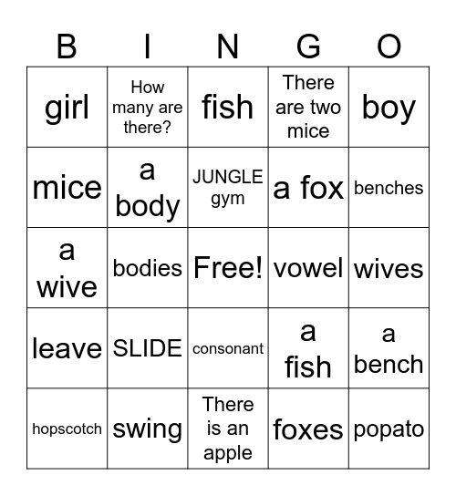 VA 3 CLASS Bingo Card