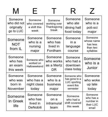 Mertz DR "BINGO" Bingo Card