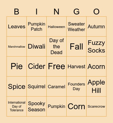 FALL FOUNDERS' DAY BINGO Card