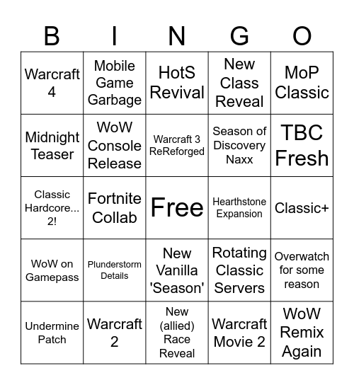 Bingo Card