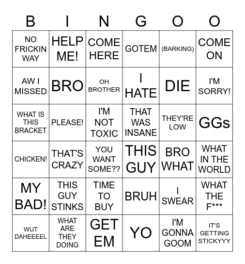 DICY'S DEADLOCK BINGO Card