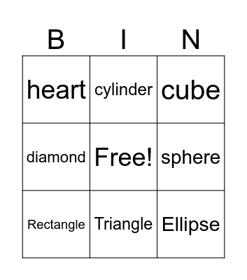 Shapes Bingo Card