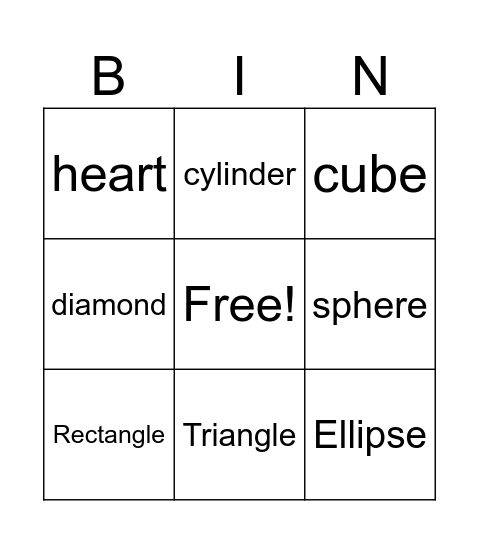 Shapes Bingo Card