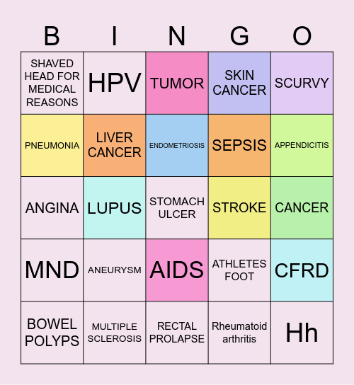 Isabel bingo Card