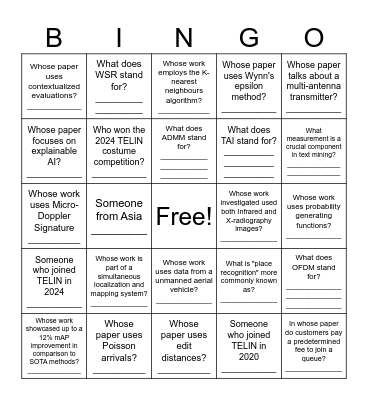 Bites and Insights Bingo Card