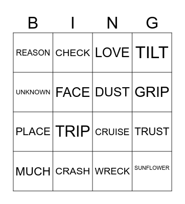 SUNFLOWER BINGO Card