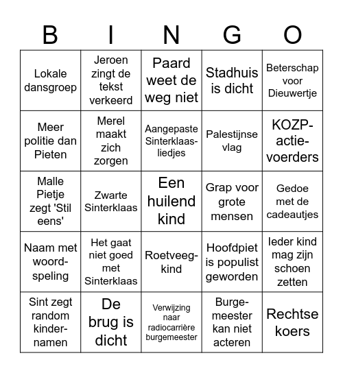 Intochtzuipen 2024 Bingo Card