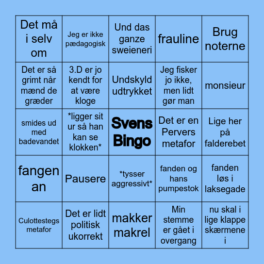 Svens bingo Card