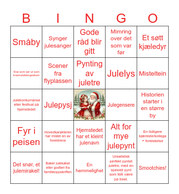 Julefilmer 2024 Bingo Card