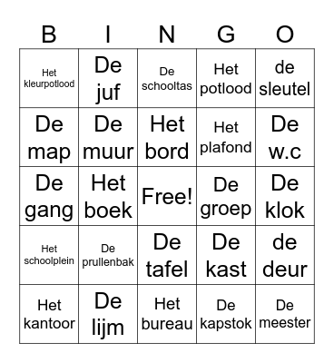 Thema 1 Bingo Card