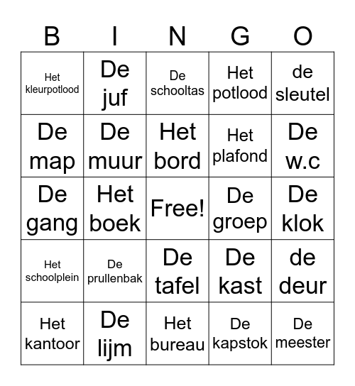 Thema 1 Bingo Card