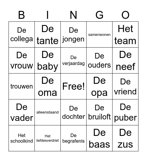 Thema 3 Bingo Card