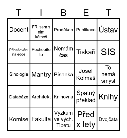 BB Bingo Card