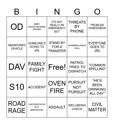 THANKSGIVING DISPATCH STYLE Bingo Card