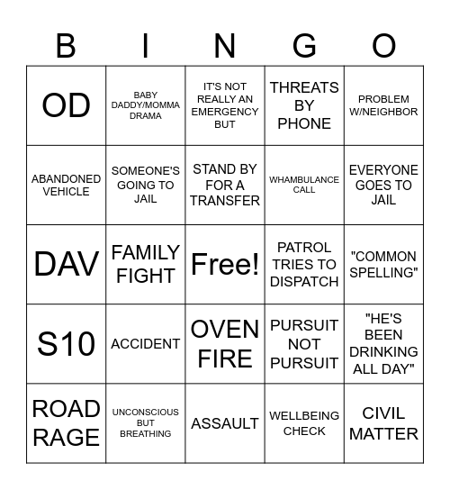 THANKSGIVING DISPATCH STYLE Bingo Card