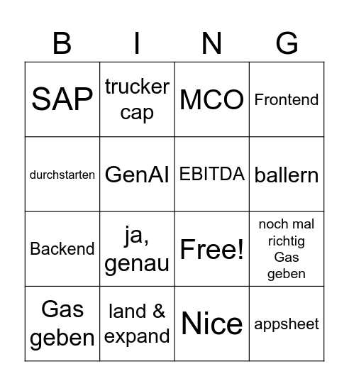 Corporate All Hands Bingo Card