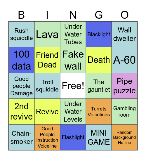 Pressure bingo Card