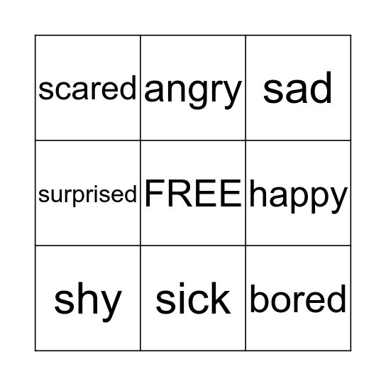 feelingsUntitled Bingo Card