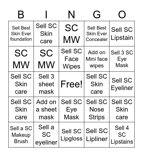 Sephora Collection Bingo! Bingo Card