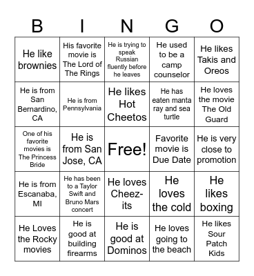 Get to know the Marines Bingo Card