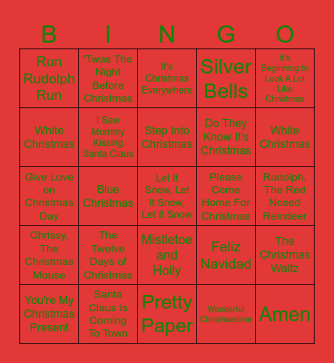 Norton Christmas Bingo Card