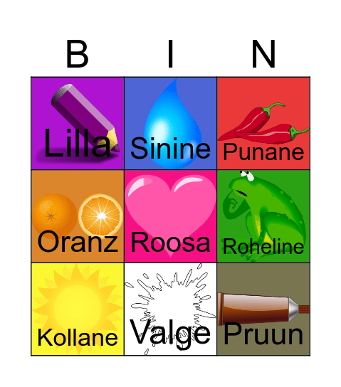 Värvid Bingo Card